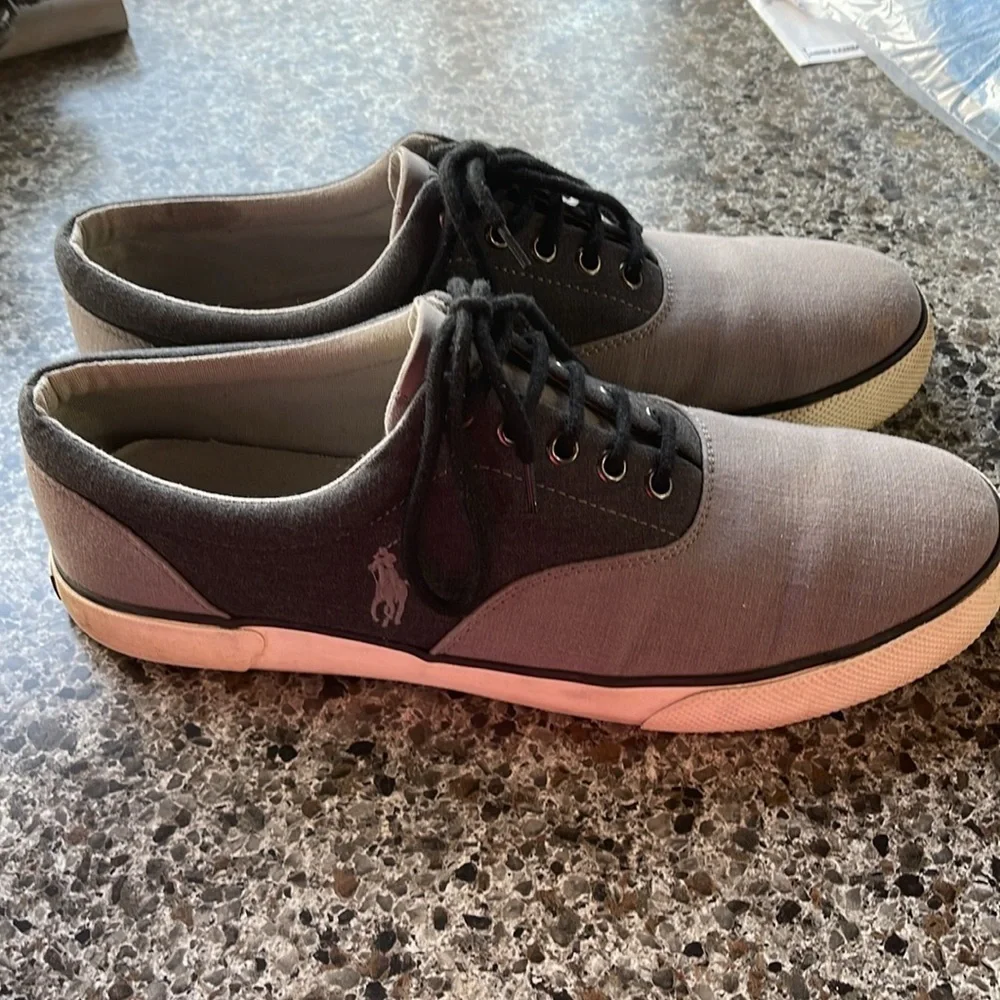 Polo Ralph Lauren Shoes men’s size 12D‎ two-tone gray with Polo pony emblem .